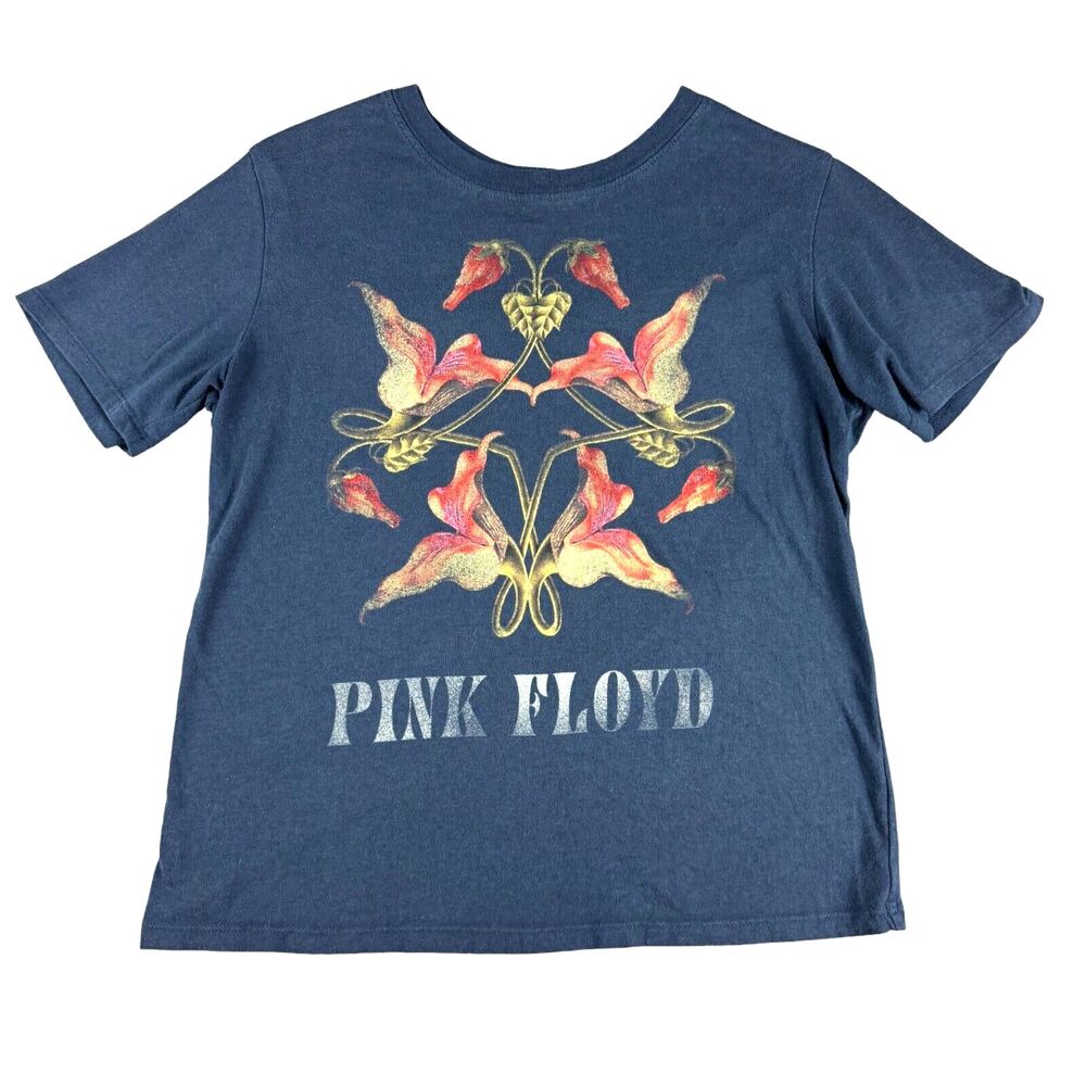 Pink Floyd Shirt Women's Small Blue Short Sleeve Lotus Crewneck Graphic Band Tee